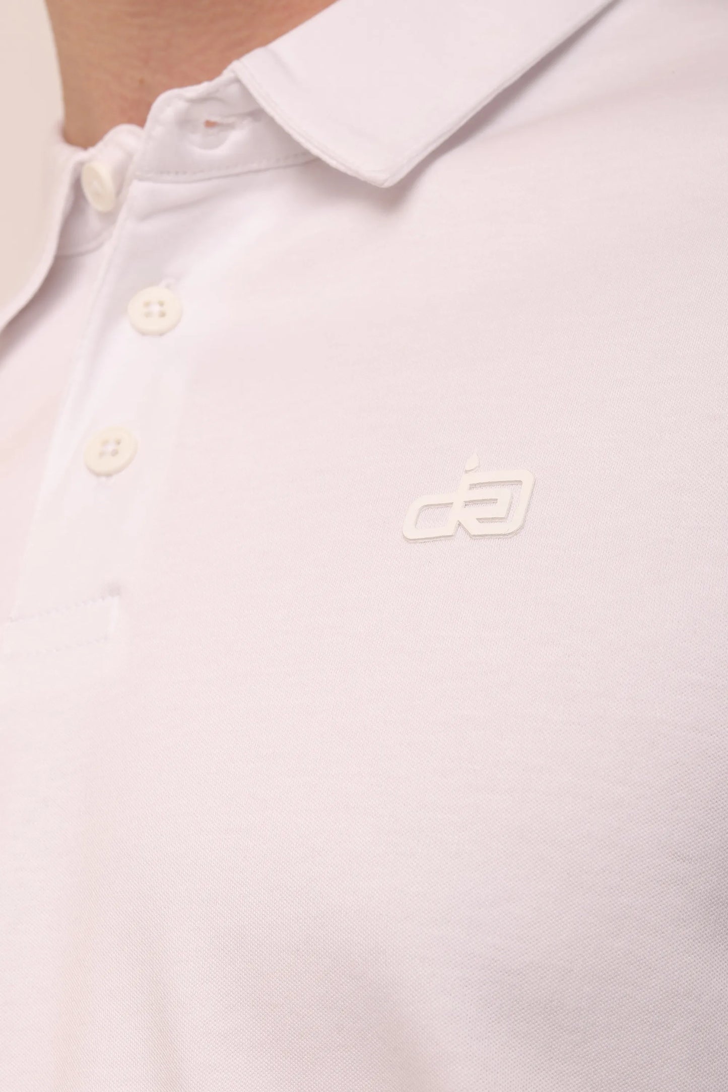 Supima White Polo Neck T-Shirt Men