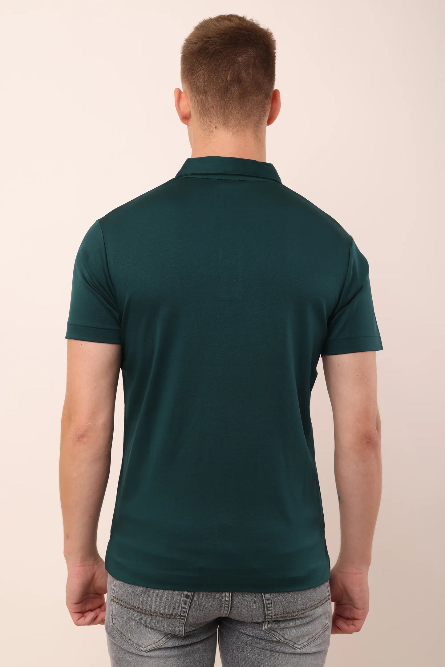 Supima Green Polo Neck T-Shirt Men