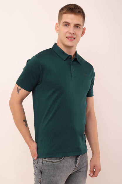 Supima Green Polo Neck T-Shirt Men