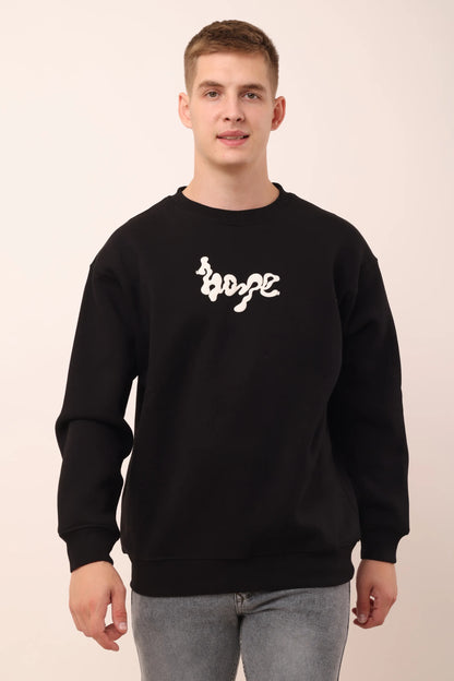 Hope Black Graphic Drop Shoulder Oversized 3D Puff Print Sweatshirt Men