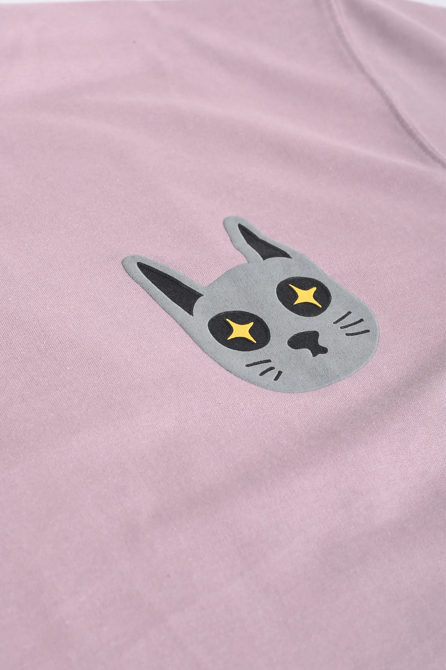 Cat Lavender Graphic Drop Shoulder Oversized T-Shirt Men