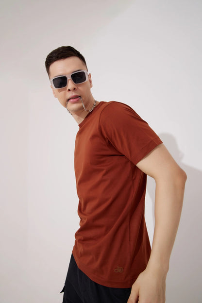 Supima Premium Brown Crew Neck T-Shirt Men